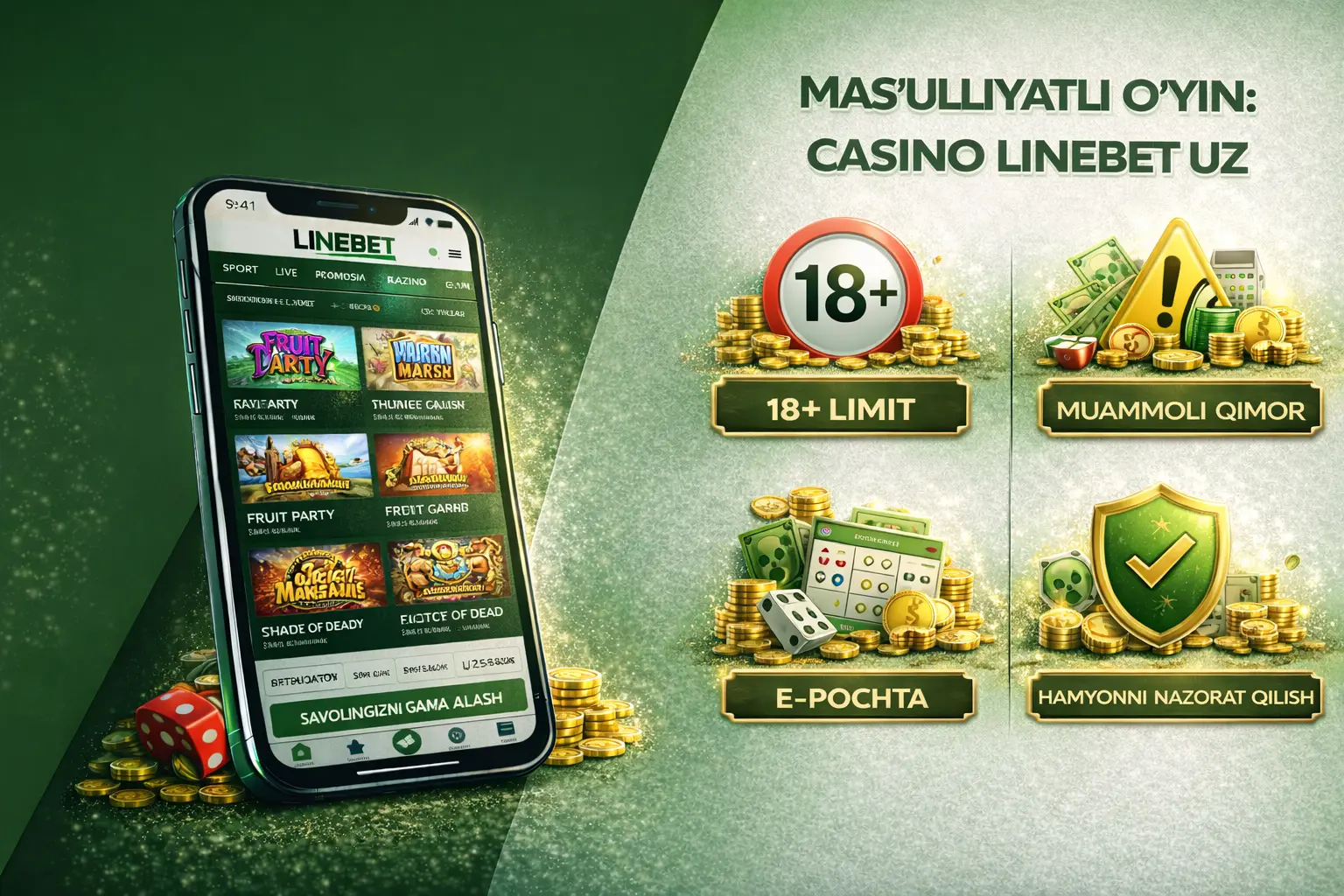 Mas’uliyatli o‘yin: casino linebet uz