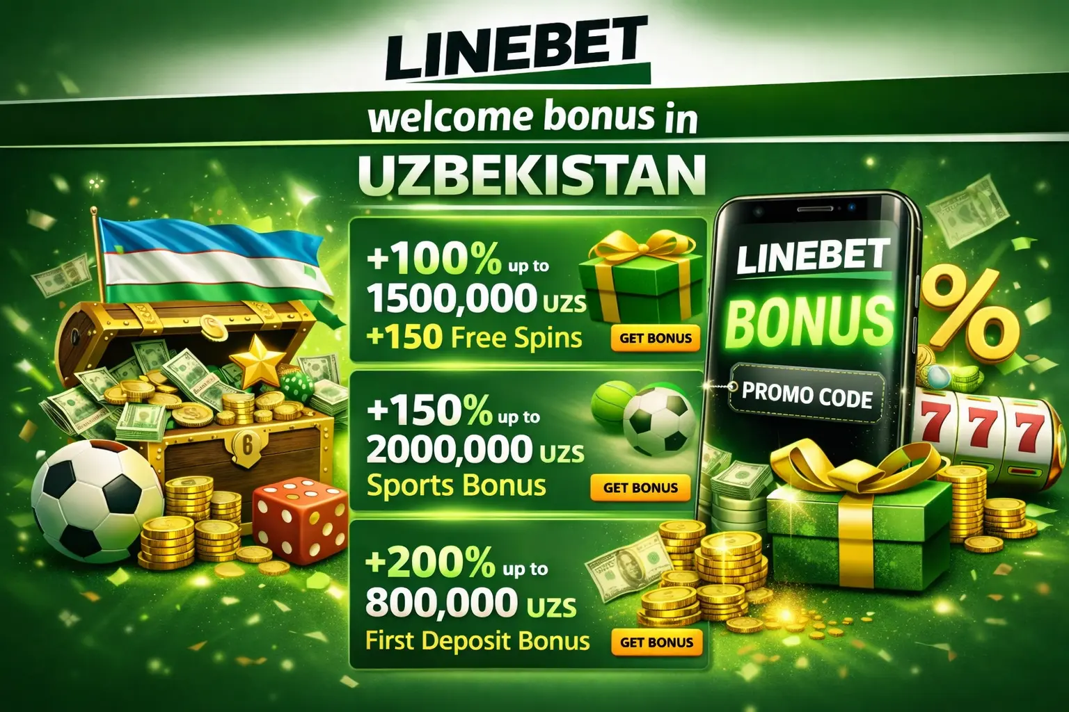 Linebet welcome bonus in Uzbekistan