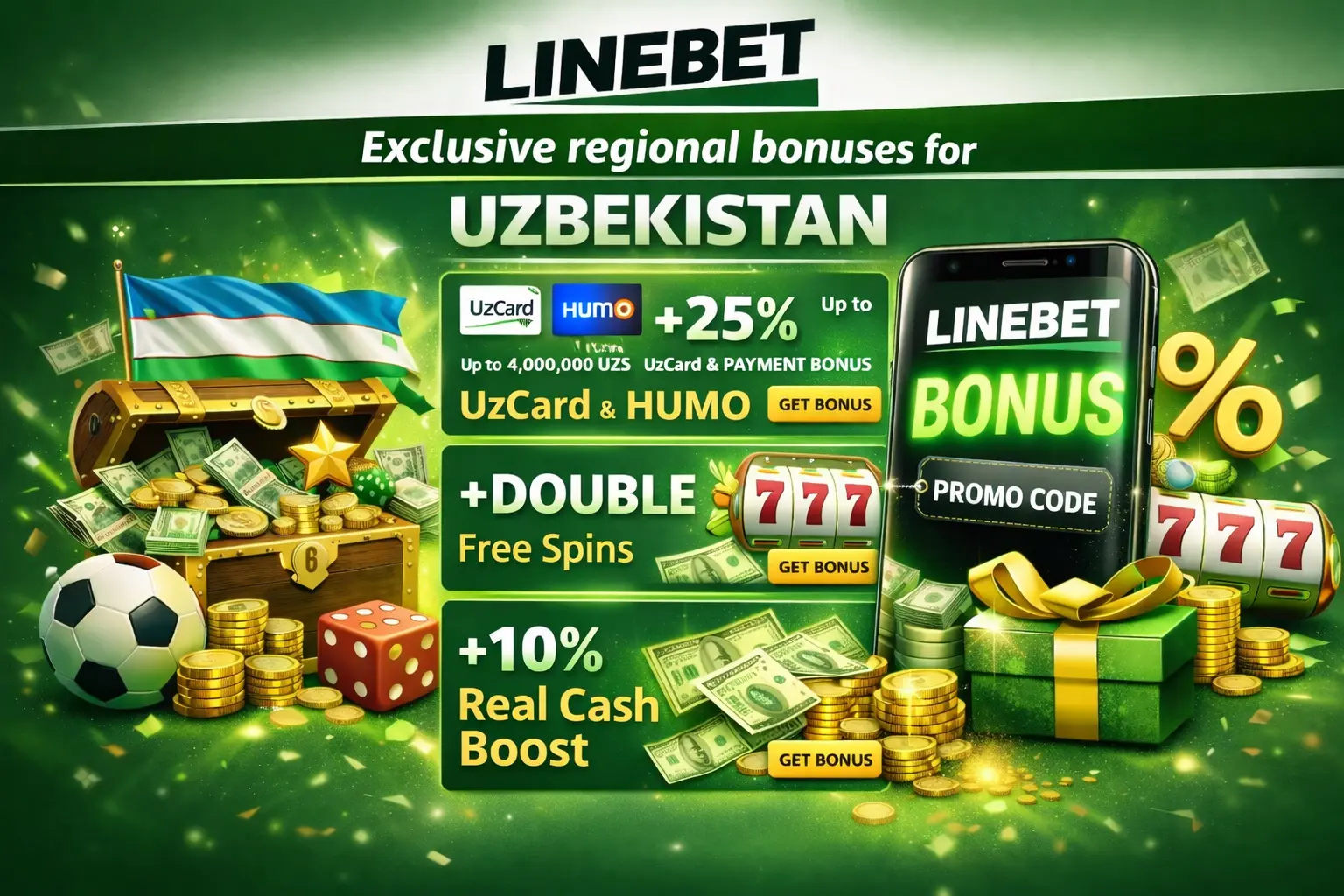Exclusive regional bonuses for Linebet Uzbekistan