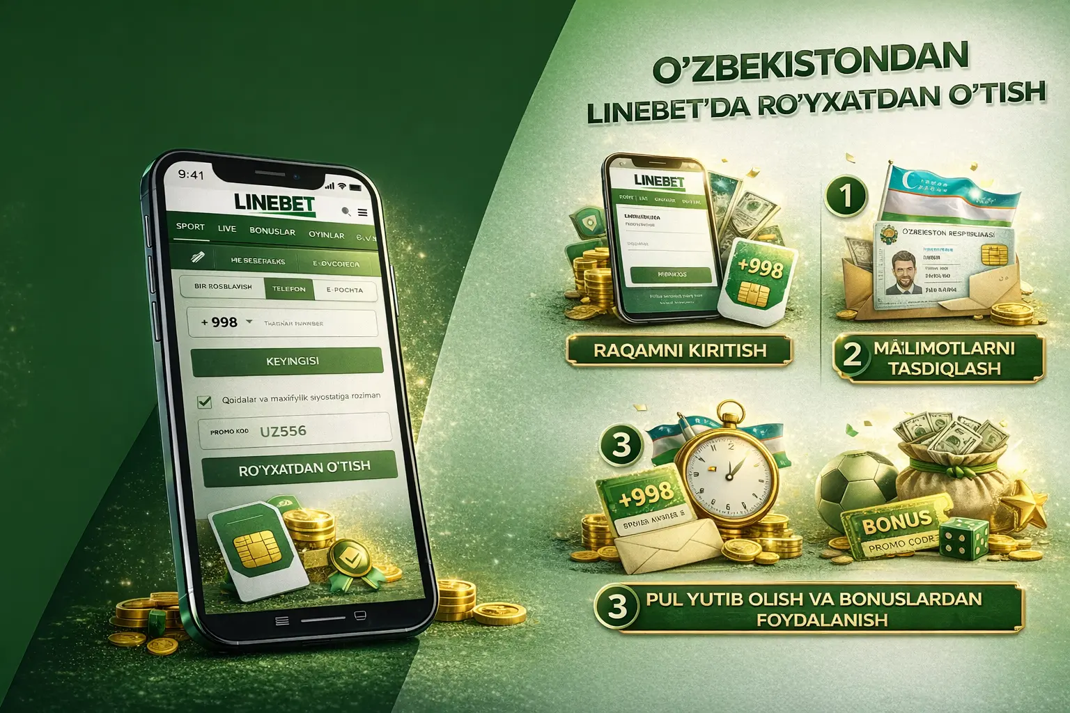 Ro‘yxatdan o‘tish kazino Linebet: bosqichma-bosqich 
